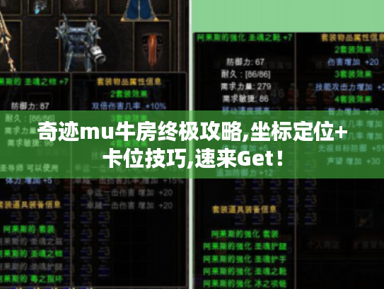 奇迹mu牛房终极攻略,坐标定位+卡位技巧,速来Get! 奇迹mu牛房终极攻略,坐标定位+卡位技巧,速来Get!