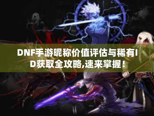 DNF手游昵称价值评估与稀有ID获取全攻略,速来掌握! DNF手游昵称价值评估与稀有ID获取全攻略,速来掌握!
