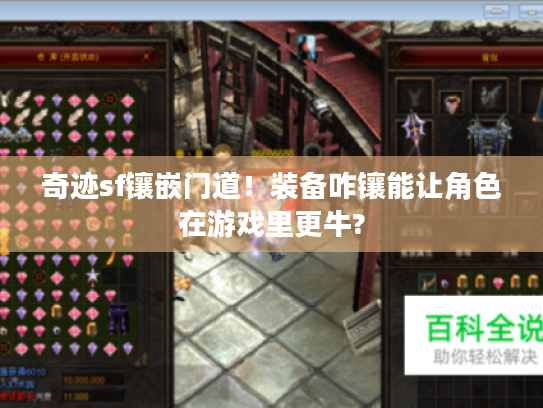 奇迹sf镶嵌门道!装备咋镶能让角色在游戏里更牛? 奇迹sf镶嵌门道!装备咋镶能让角色在游戏里更牛?