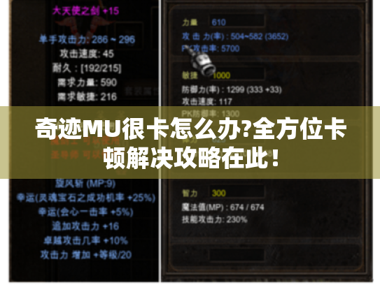 奇迹MU很卡怎么办?全方位卡顿解决攻略在此! 奇迹MU很卡怎么办?全方位卡顿解决攻略在此!