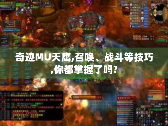 奇迹MU天鹰,召唤、战斗等技巧,你都掌握了吗? 奇迹MU天鹰,召唤、战斗等技巧,你都掌握了吗?