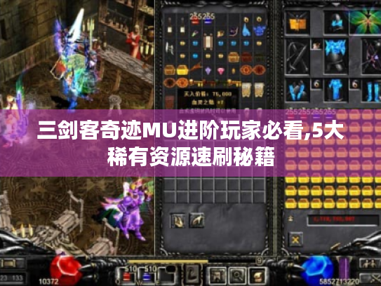 三剑客奇迹MU进阶玩家必看,5大稀有资源速刷秘籍 三剑客奇迹MU进阶玩家必看,5大稀有资源速刷秘籍