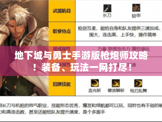 地下城与勇士手游版枪炮师攻略!装备、玩法一网打尽! 地下城与勇士手游版枪炮师攻略!装备、玩法一网打尽!