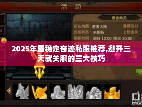 2025年最稳定奇迹私服推荐,避开三天就关服的三大技巧