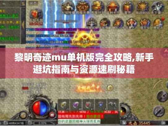 黎明奇迹mu单机版完全攻略,新手避坑指南与资源速刷秘籍 黎明奇迹mu单机版完全攻略,新手避坑指南与资源速刷秘籍