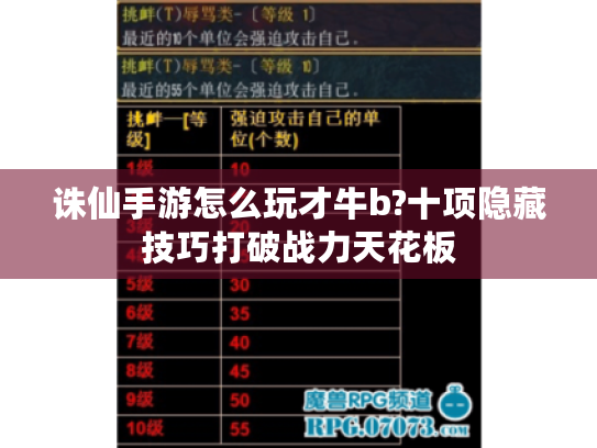 诛仙手游怎么玩才牛b?十项隐藏技巧打破战力天花板 诛仙手游怎么玩才牛b?十项隐藏技巧打破战力天花板