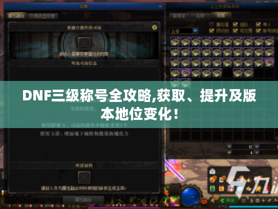DNF三级称号全攻略,获取、提升及版本地位变化! DNF三级称号全攻略,获取、提升及版本地位变化!