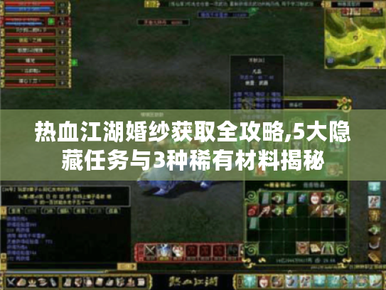 热血江湖婚纱获取全攻略,5大隐藏任务与3种稀有材料揭秘 热血江湖婚纱获取全攻略,5大隐藏任务与3种稀有材料揭秘