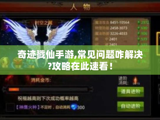 奇迹戮仙手游,常见问题咋解决?攻略在此速看！