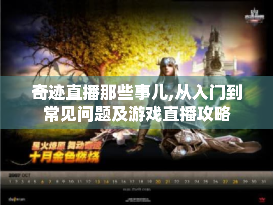奇迹直播那些事儿,从入门到常见问题及游戏直播攻略 奇迹直播那些事儿,从入门到常见问题及游戏直播攻略