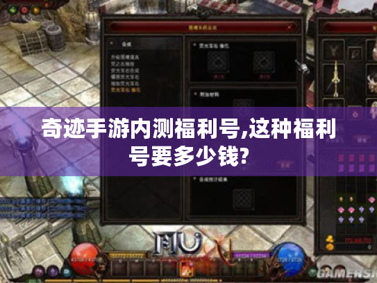 奇迹手游内测福利号,这种福利号要多少钱? 奇迹手游内测福利号,这种福利号要多少钱?