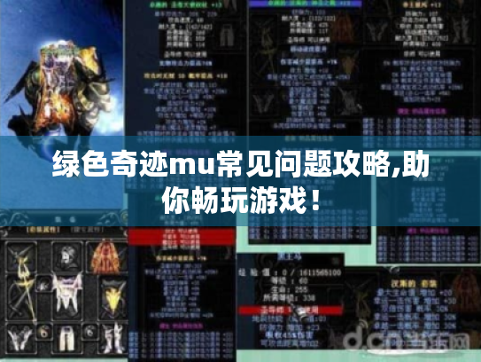 绿色奇迹mu常见问题攻略,助你畅玩游戏! 绿色奇迹mu常见问题攻略,助你畅玩游戏!