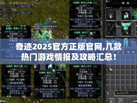 奇迹2025官方正版官网,几款热门游戏情报及攻略汇总！
