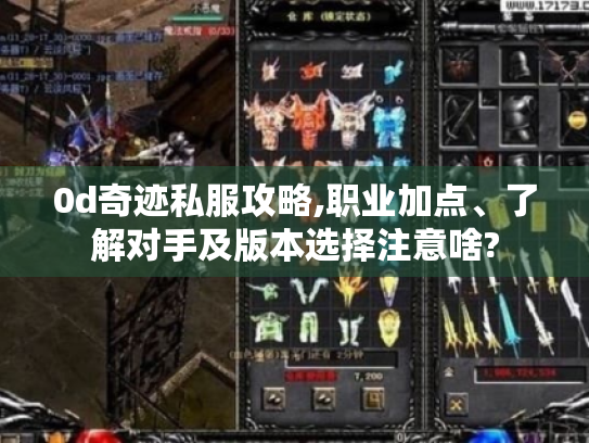 0d奇迹私服攻略,职业加点、了解对手及版本选择注意啥? 0d奇迹私服攻略,职业加点、了解对手及版本选择注意啥?
