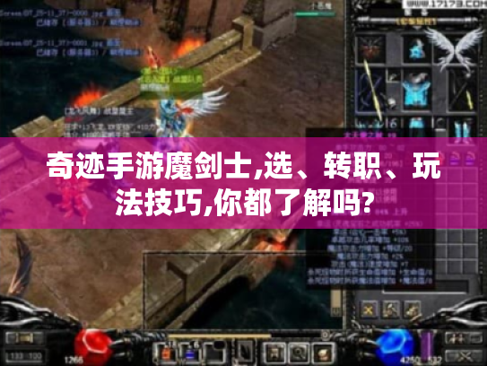 奇迹手游魔剑士,选、转职、玩法技巧,你都了解吗?