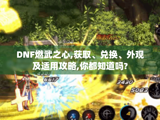 DNF燃武之心,获取、兑换、外观及适用攻略,你都知道吗? DNF燃武之心,获取、兑换、外观及适用攻略,你都知道吗?