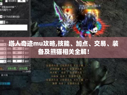 塔人奇迹mu攻略,技能、加点、交易、装备及熊猫相关全解！