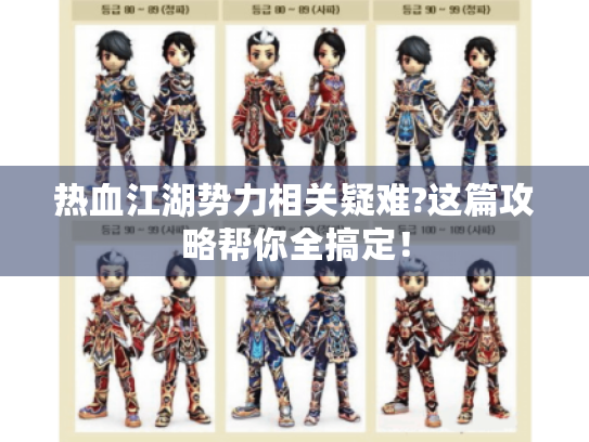 热血江湖势力相关疑难?这篇攻略帮你全搞定! 热血江湖势力相关疑难?这篇攻略帮你全搞定!