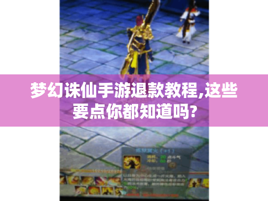 梦幻诛仙手游退款教程,这些要点你都知道吗? 梦幻诛仙手游退款教程,这些要点你都知道吗?