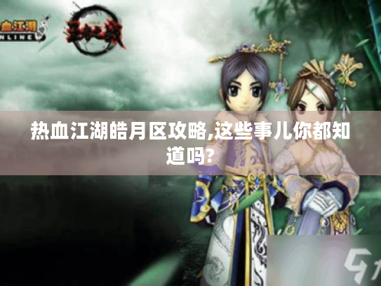 热血江湖皓月区攻略,这些事儿你都知道吗? 热血江湖皓月区攻略,这些事儿你都知道吗?