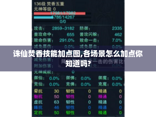 诛仙焚香技能加点图,各场景怎么加点你知道吗? 诛仙焚香技能加点图,各场景怎么加点你知道吗?