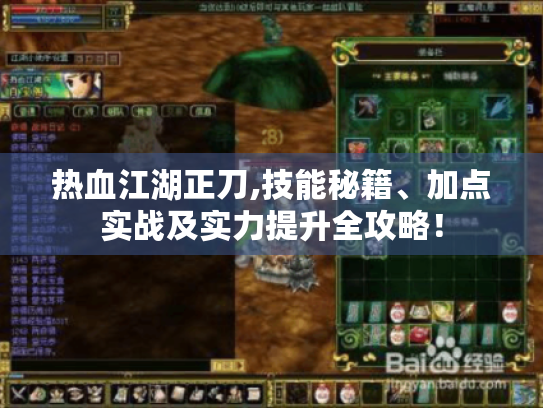 热血江湖正刀,技能秘籍、加点实战及实力提升全攻略! 热血江湖正刀,技能秘籍、加点实战及实力提升全攻略!