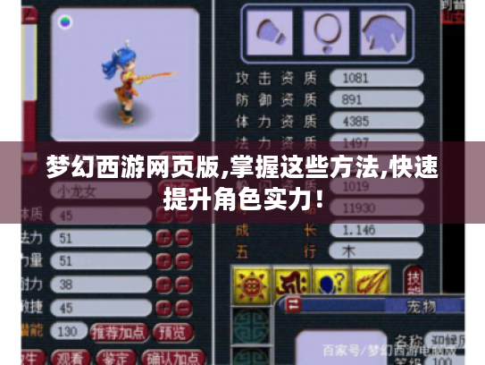 梦幻西游网页版,掌握这些方法,快速提升角色实力! 梦幻西游网页版,掌握这些方法,快速提升角色实力!