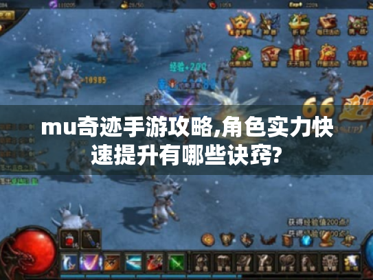 mu奇迹手游攻略,角色实力快速提升有哪些诀窍? mu奇迹手游攻略,角色实力快速提升有哪些诀窍?