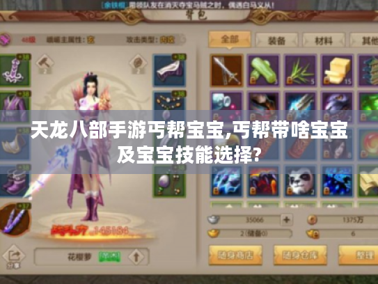 天龙八部手游丐帮宝宝,丐帮带啥宝宝及宝宝技能选择? 天龙八部手游丐帮宝宝,丐帮带啥宝宝及宝宝技能选择?