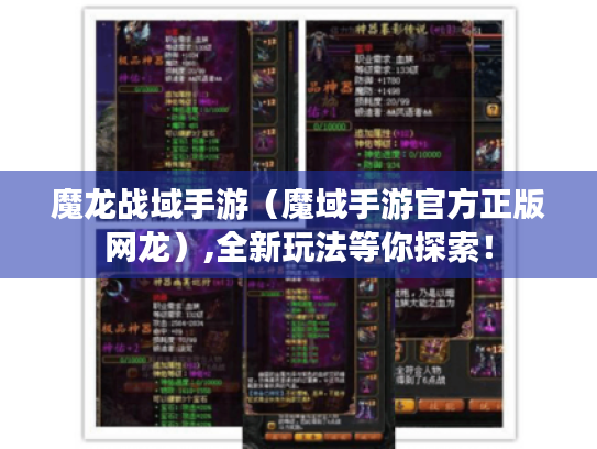 魔龙战域手游(魔域手游官方正版网龙),全新玩法等你探索! 魔龙战域手游(魔域手游官方正版网龙),全新玩法等你探索!