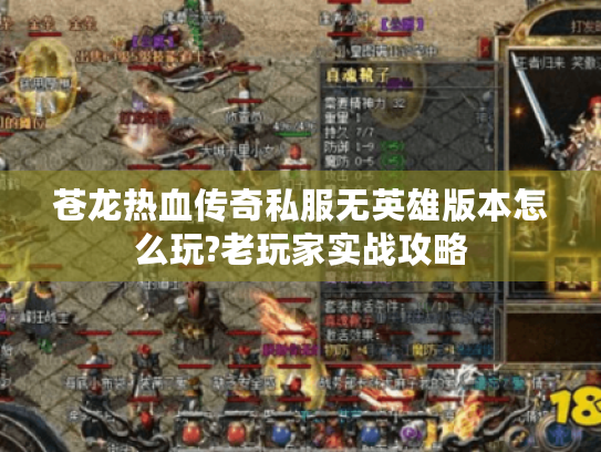 苍龙热血传奇私服无英雄版本怎么玩?老玩家实战攻略