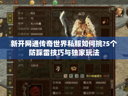 新开网通传奇世界私服如何挑?5个防踩雷技巧与独家玩法