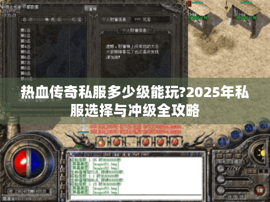 热血传奇私服多少级能玩?2025年私服选择与冲级全攻略