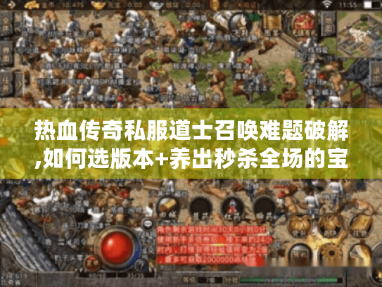 热血传奇私服道士召唤难题破解,如何选版本+养出秒杀全场的宝宝? 热血传奇私服道士召唤难题破解,如何选版本+养出秒杀全场的宝宝?