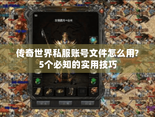 传奇世界私服账号文件怎么用?5个必知的实用技巧 传奇世界私服账号文件怎么用?5个必知的实用技巧