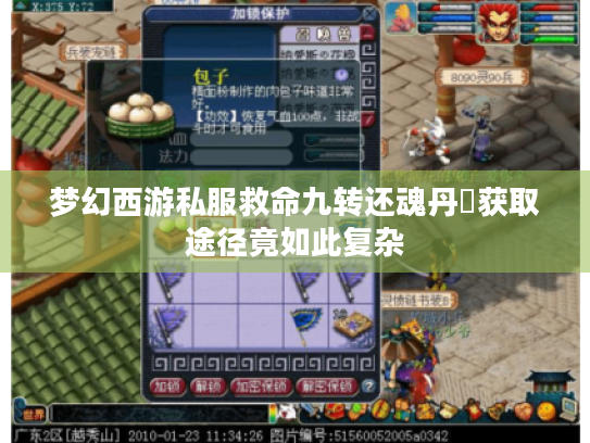 梦幻西游私服救命九转还魂丹❓获取途径竟如此复杂 梦幻西游私服救命九转还魂丹❓获取途径竟如此复杂