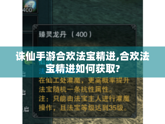 诛仙手游合欢法宝精进,合欢法宝精进如何获取? 诛仙手游合欢法宝精进,合欢法宝精进如何获取?