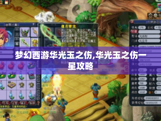 梦幻西游华光玉之伤,华光玉之伤一星攻略 梦幻西游华光玉之伤,华光玉之伤一星攻略