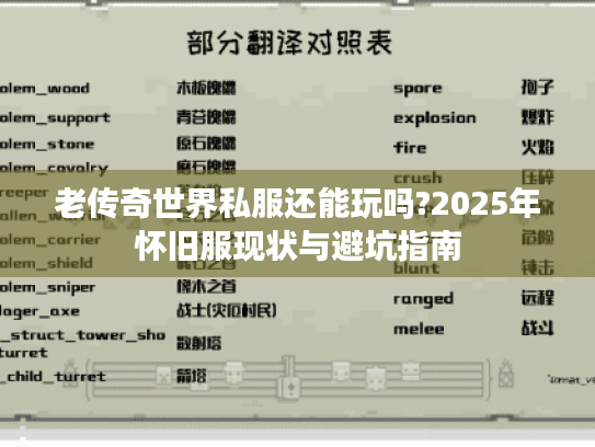 老传奇世界私服还能玩吗?2025年怀旧服现状与避坑指南
