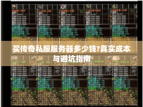 买传奇私服服务器多少钱?真实成本与避坑指南