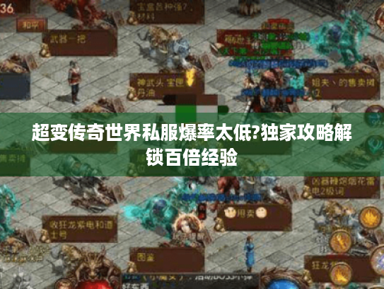 超变传奇世界私服爆率太低?独家攻略解锁百倍经验 超变传奇世界私服爆率太低?独家攻略解锁百倍经验