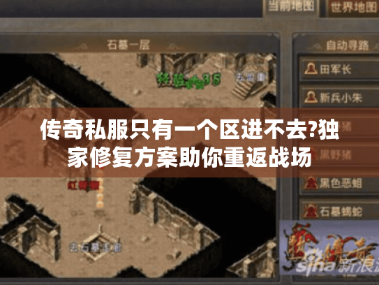 传奇私服只有一个区进不去?独家修复方案助你重返战场 传奇私服只有一个区进不去?独家修复方案助你重返战场
