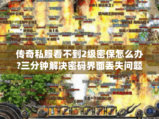 传奇私服看不到2级密保怎么办?三分钟解决密码界面丢失问题