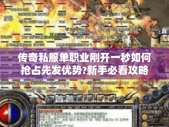 传奇私服单职业刚开一秒如何抢占先发优势?新手必看攻略