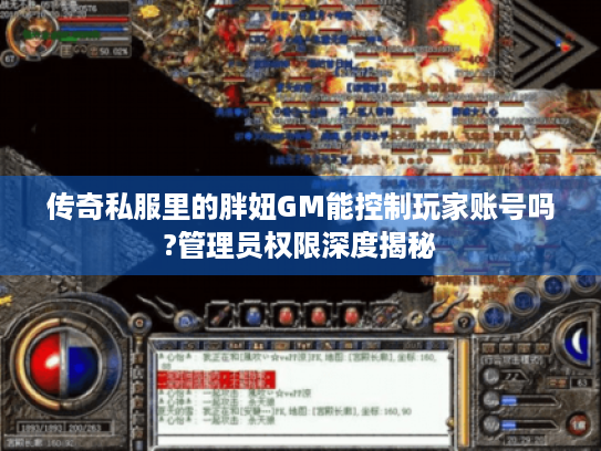 传奇私服里的胖妞GM能控制玩家账号吗?管理员权限深度揭秘 传奇私服里的胖妞GM能控制玩家账号吗?管理员权限深度揭秘