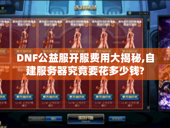 DNF公益服开服费用大揭秘,自建服务器究竟要花多少钱? DNF公益服开服费用大揭秘,自建服务器究竟要花多少钱?
