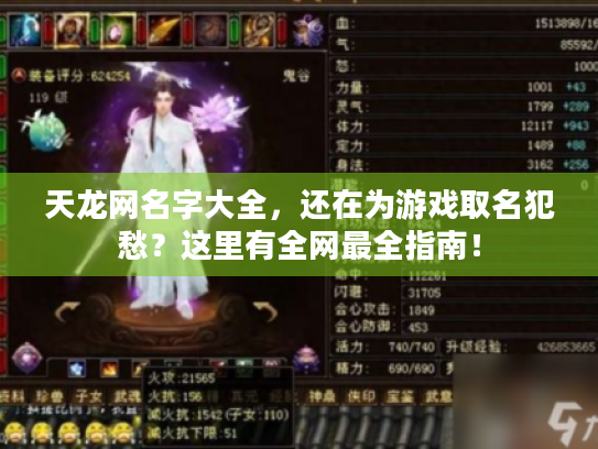 天龙网名字大全,还在为游戏取名犯愁?这里有全网最全指南! 天龙网名字大全,还在为游戏取名犯愁?这里有全网最全指南!