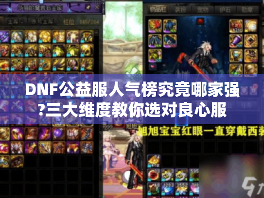 DNF公益服人气榜究竟哪家强?三大维度教你选对良心服