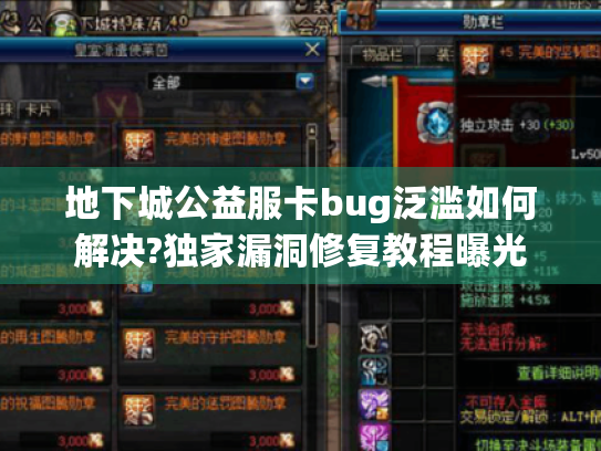 地下城公益服卡bug泛滥如何解决?独家漏洞修复教程曝光 地下城公益服卡bug泛滥如何解决?独家漏洞修复教程曝光