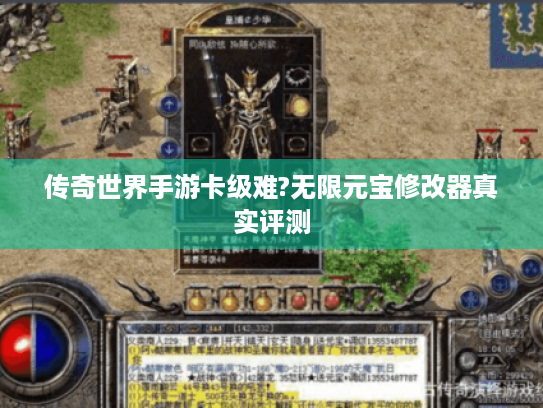 传奇世界手游卡级难?无限元宝修改器真实评测 传奇世界手游卡级难?无限元宝修改器真实评测
